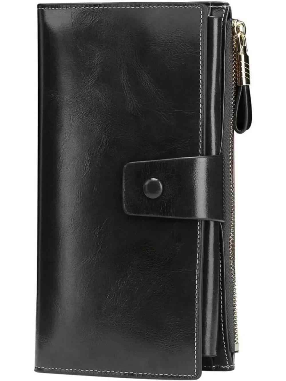 Luxury Genuine Leather RFID Blocking Wallet Clutch - Large Capacity Card Holder